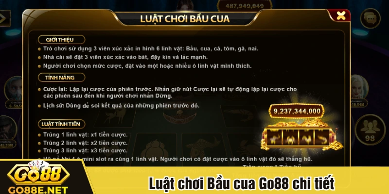 Luật chơi Bầu cua Go88 chi tiết