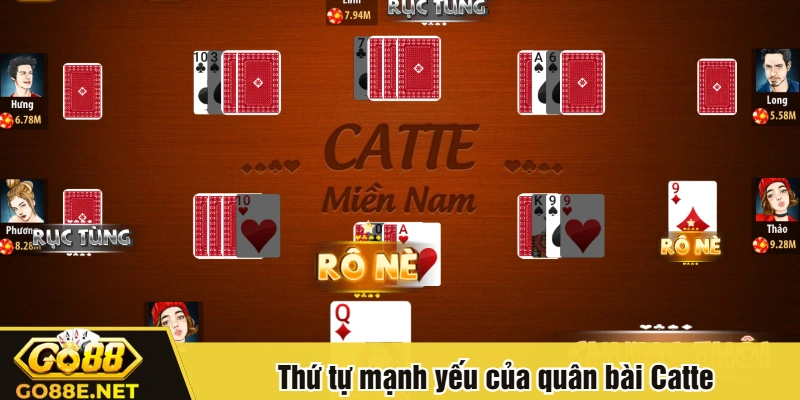 Thứ tự mạnh yếu của quân bài Catte