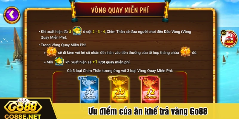 Ưu điểm của ăn khế trả vàng Go88